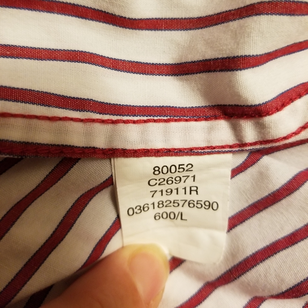 Chaps Long Sleeve Striped Button Down Size L Euc - image 4